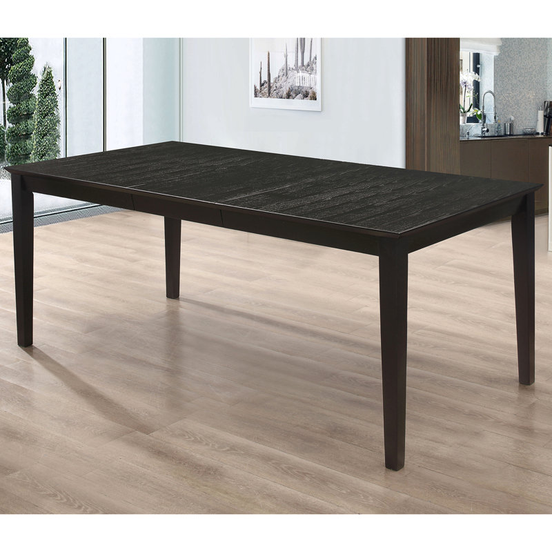 Alexander Black Rectangular Extension Leaf Dining Table