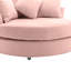 Fauteuil demi-tonneau pivotant à 360 ° avec repose-pieds avec rangement et 4 coussins, fauteuil de loisirs moderne en chenille pour salon