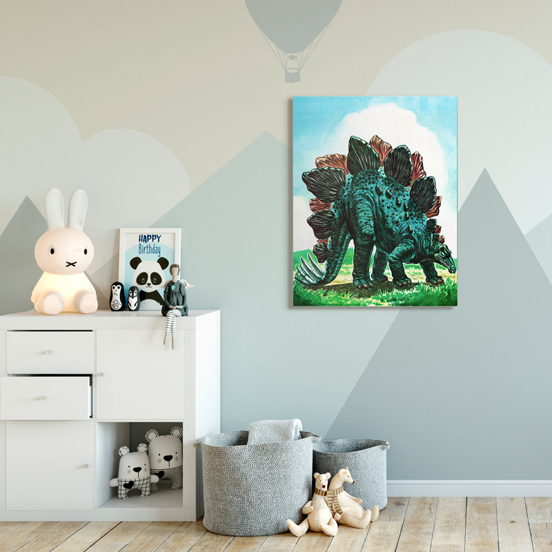 Art de champ de dinosaures Levingston, Toile tendue, H 48 po x l 36 po