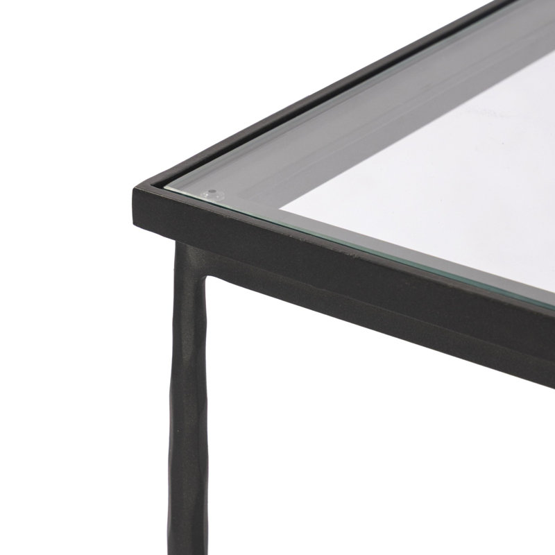 Babylon End Table-Hammered Gunmetal, 20" H x 13"W x 13" D