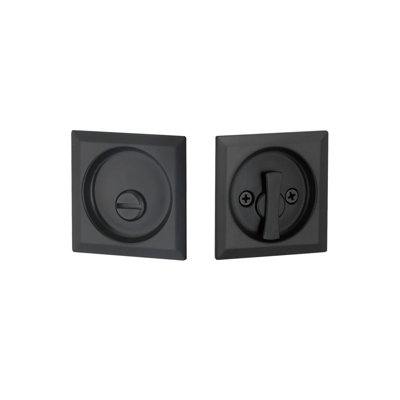Expressions by Emtek Square Privacy Tubular Pocket Door Lock, Matte Black