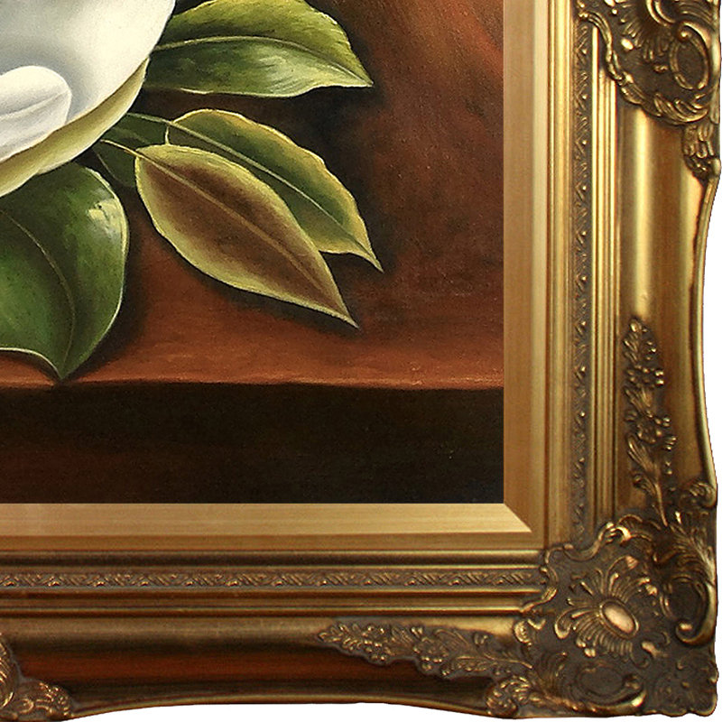 «The Magnolia Blossom» par Martin Johnson Heade, peinture sur toile encadrée, Or victorien