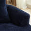 Coussins incurvés en chenille bleue, 3 coussins, aucun assemblage requis, mousse à mémoire de forme pour un confort optimal, idéal pour les réunions de famille.