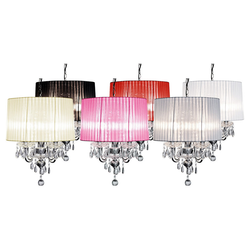 Warwick 4 - Light Drum Chandelier, Silver, Silver