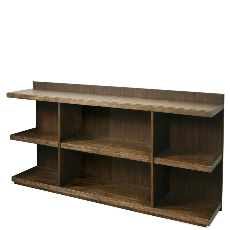 Ensemble de bureau d'écriture en L Arbyrd, Acacia brossé