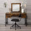 Bureau et miroir de coiffeuse en chêne rustique et finition noire