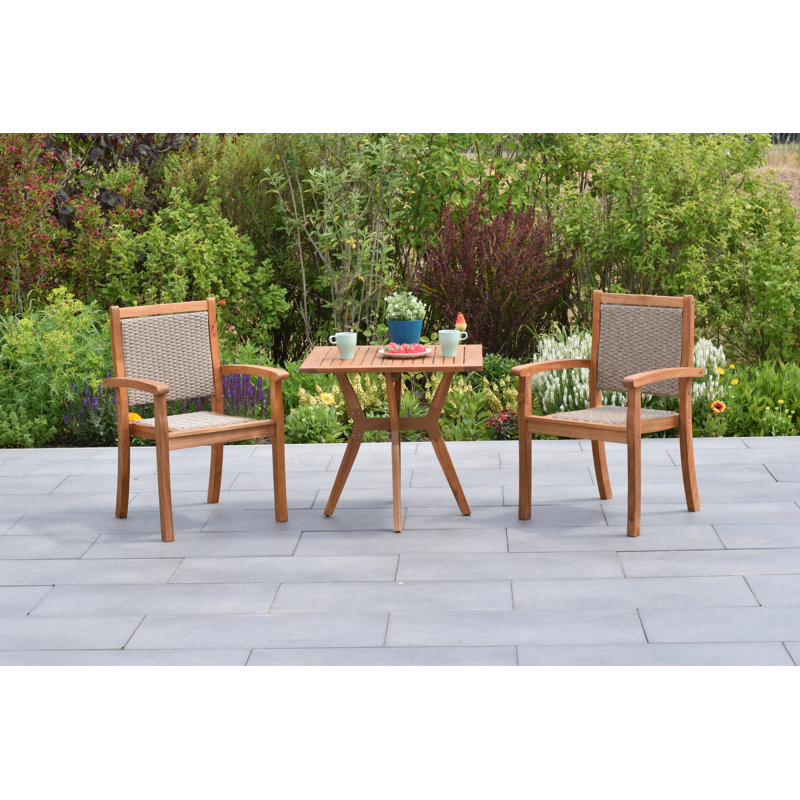 Botkin 2 - Person Wood Patio Dining Set with Square Table