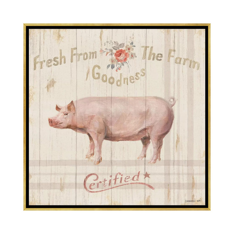 «Farm Patchwork VI» par Danhui Nai - impression d'art graphique, Aucun mat, H 18 po x l 18 po x 1,5 po, Toile encadrée d'or