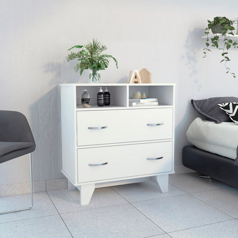 Commode double 8 tiroirs l 32 po, Blanc