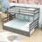 Twin XL over Queen Wood Bunk Bed with Twin Trundle and Ladder-1744216286