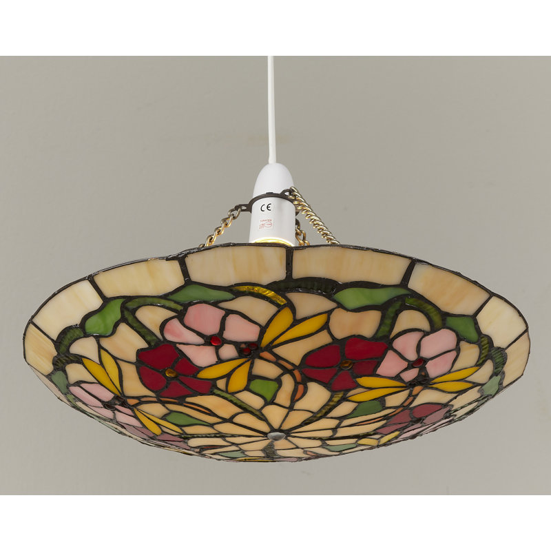 Stony Creek 12cm H Glass Bowl Pendant Shade ( Screw On ), Red/Purple