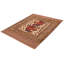 Tapis ivoire noué à la main de conception unique 6 pi 8 po x 8 pi 8 po Jnay