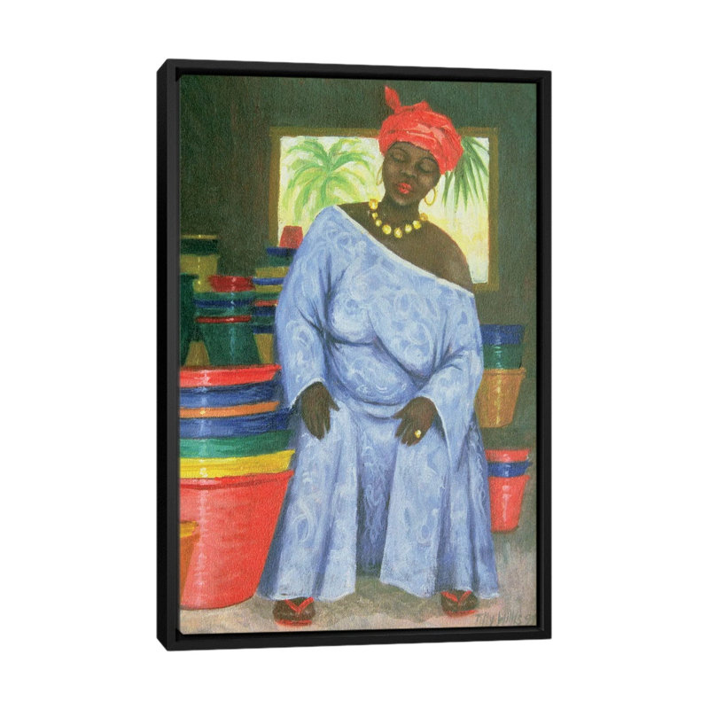 «Bucket Shop», reproduction sur toile, H 26 po x l 18 po x P 1,5 po, Toile avec cadre noir, Pas de tapis