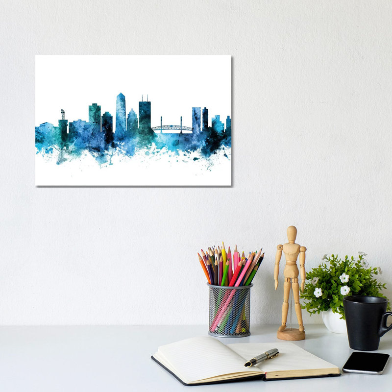 Jacksonville, Florida Skyline by Michael Tompsett - Wrapped Canvas Gallery-Wrapped Canvas Giclée, 20.32 cm H x 30.48 cm W