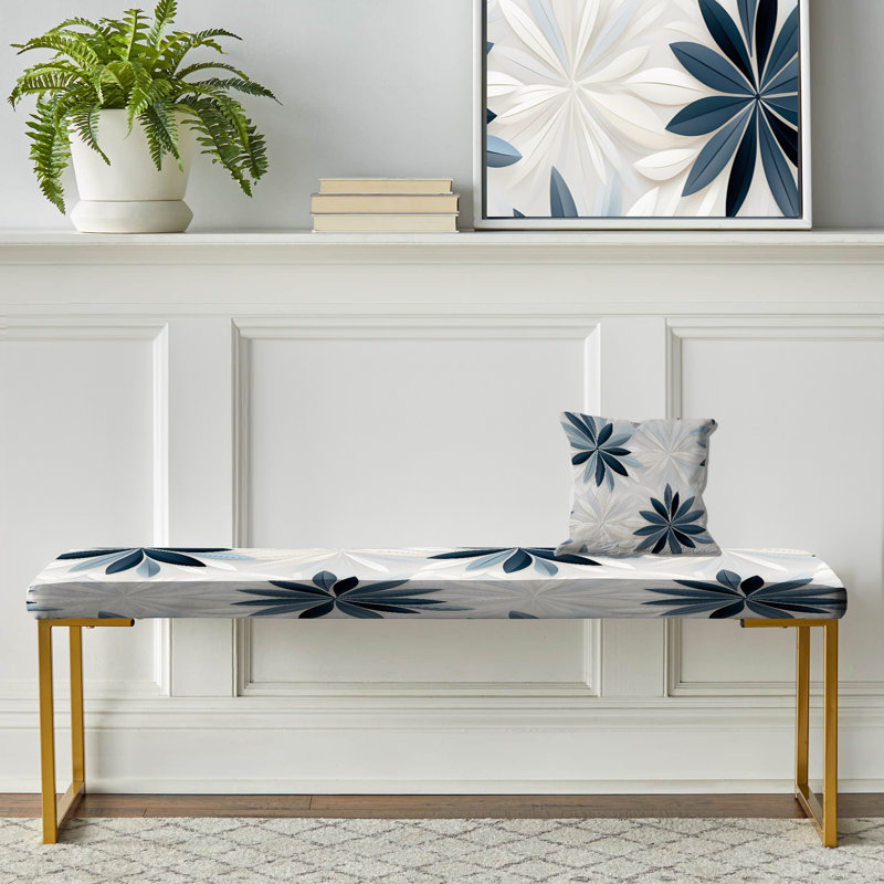 Nordic Tranquility - Banc rembourré géométrique doré