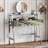 Chic Mirrored Makeup Vanity Desk with Storage and Charging Feature for Bedroom