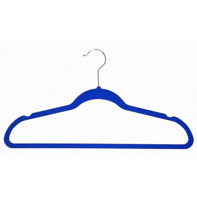 Cintre anti-dérapant velours Deandre, Bleu