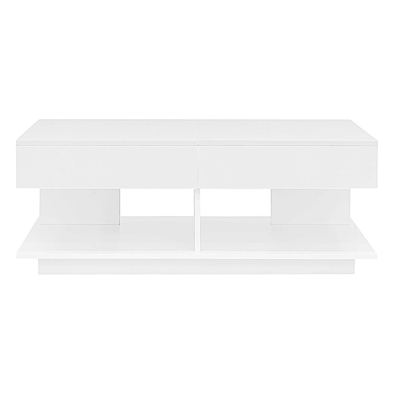 Table basse à rallonge de 41,3 po à 76,7 po, table basse centrale avec plusieurs compartiments de rangement, table basse réglable multifonctionnelle avec espace de rangement caché