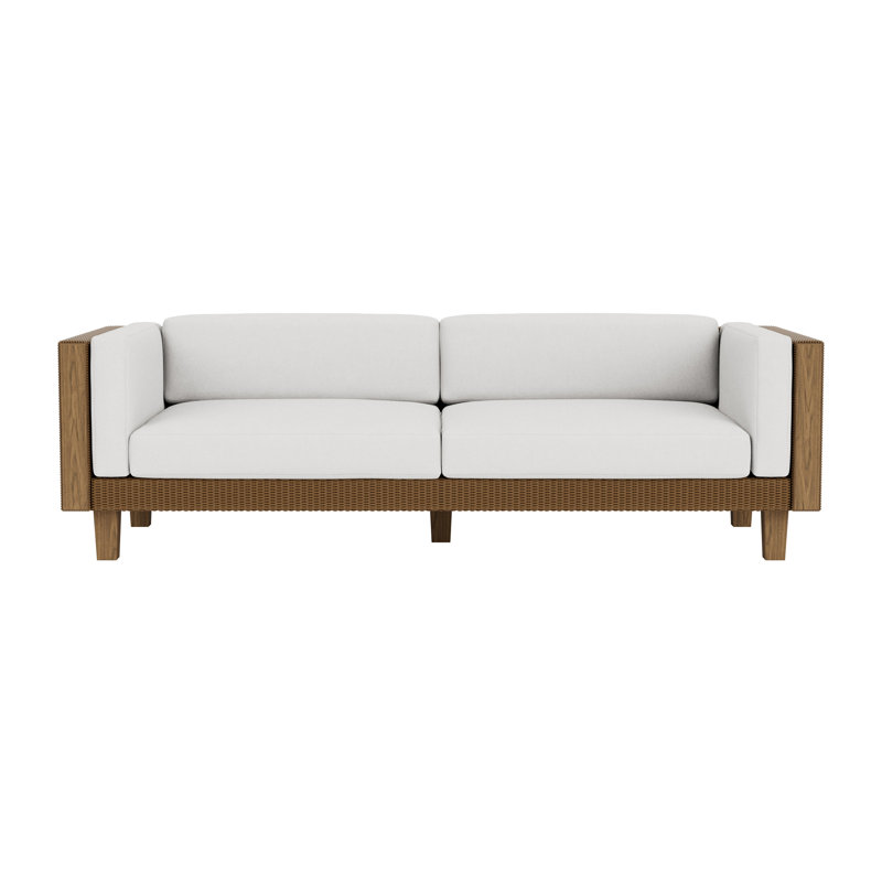 Catalina Outdoor 3 - Seat Patio Sofa, Matte White, Serena Floral Meadow