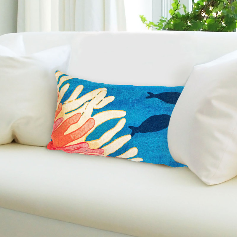 Coral Rectangular Polyester Indoor/Outdoor Decorative Pillow
