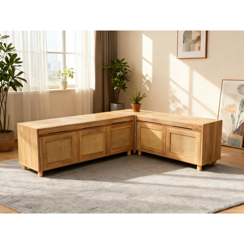 L-Shaped Entryway Bench With Storage