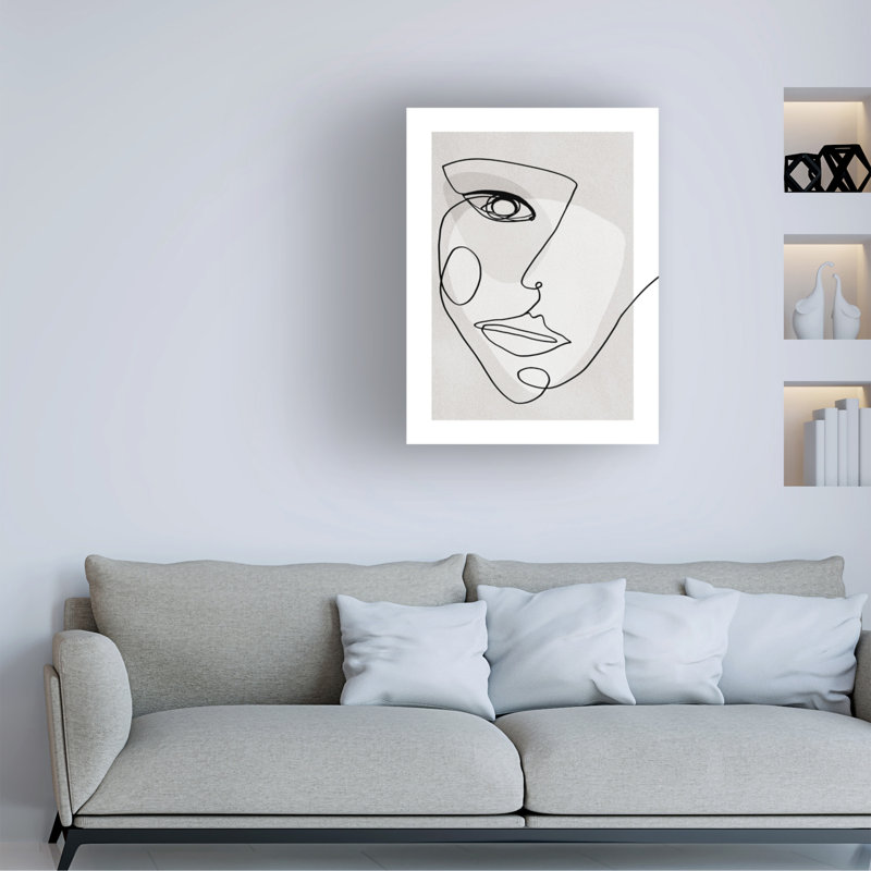 «Face Line 4» par Design Fabrikken, impression sur toile tendue, H 19 po x l 14 po x P 2 po