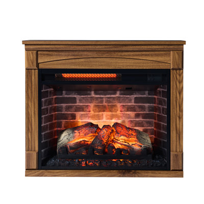 Electric Fireplace 28 Inch Media Hub - 11 Temperature Options, Overheat Protection, Replaceable Heater Insert, Elegant Style Tv Center With 5000 /H Heat, Realistic Flame Effect, Plug And Use, High