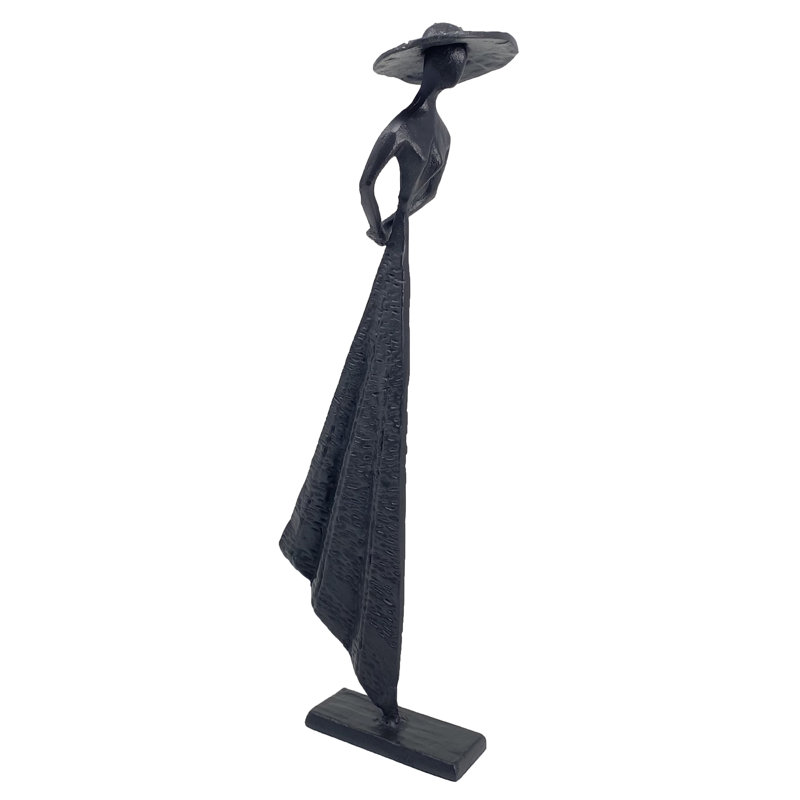 Hibbing SUMMER HAT GIRL Iron Figurine 33cm, Mocha