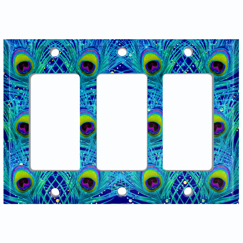 Patterned 3 - Gang Toggle Light Switch Standard Wall Plate