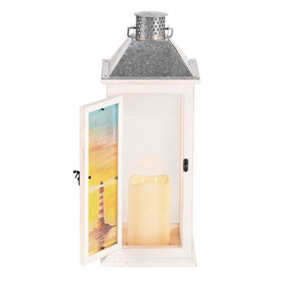 17'' H Tabletop Lantern with Candle Included