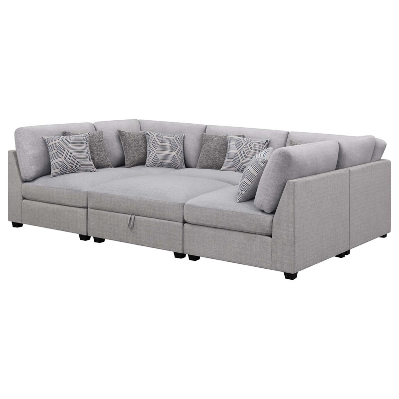 Canapé modulaire modulaire avec repose-pieds caché