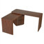 Bureau double caisson en L brun 90 po avec 3 tiroirs