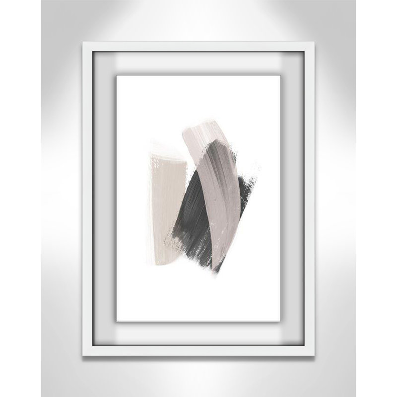 Alabaster Strokes - Peinture encadrée, Cadre blanc satiné, H 1,25 po x l 23 po x P 1,25 po