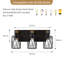 Éclairage pour meuble-lavabo industriel 3 lumières en bois et métal noir avec abat-jour en maille-788671419