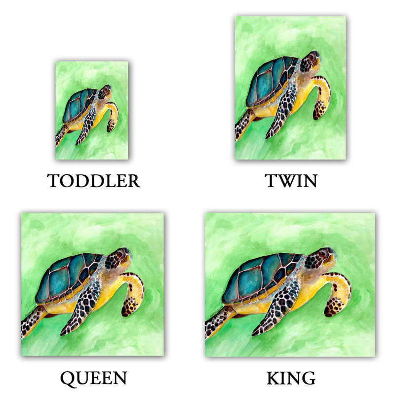 Ensemble de housse de couette sea turtle, 1 housse de couette grand + 2 taies standards