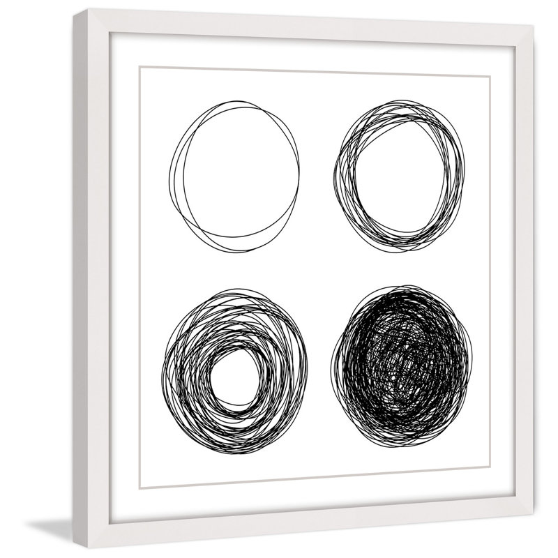 Quad Circles - Impression de cadre photo sur papier, H 18 po x l 18 po x P 1,5 po