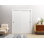 Panneau de porte à galandage 18 x 80 pouces Mela 0755, peint en blanc, fini moderne, portes coulissantes de style grange pour placard escamotable