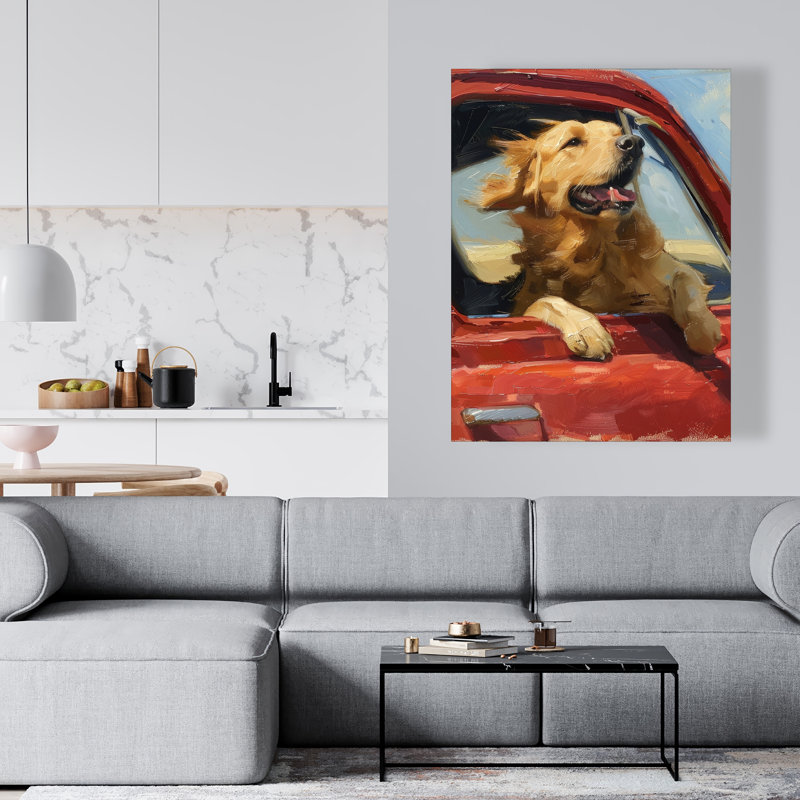 Feel the Wind - Art mural sur toile rouge pour la décoration intérieure