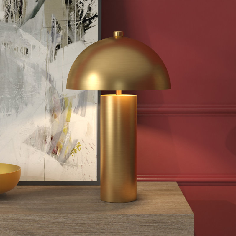 York 15" Tall Mini Lamp with Metal Shade, Gold