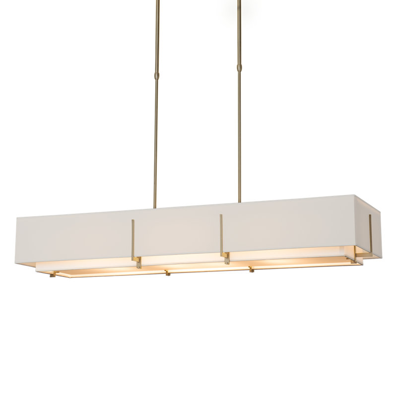Exos 4 - Light Unique/Statement Linear Pendant, Soft Gold, Flax Shade