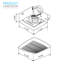 Ventilateur de plafond de salle de bain Ultra Silent Sterling Value Series S50, 50 pi³ / min, 4,0 Sones, 38 W, collier de poussière de 3 po, ventilateur de plafond et mural, douche, toilettes, bureau