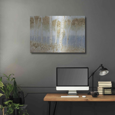 Art mural en métal luxueux «Summer Birches» par James Wiens, 36 po x 24 po