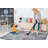 2x3 Silver Blue Abstract Doormat Rug, Modern Entryway Carpet with Non Shedding Low Pile Design-296637530-296637528