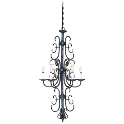 Graesen 6-Light Indoor Antique Iron Classic/Traditional Candelabra Chandelier