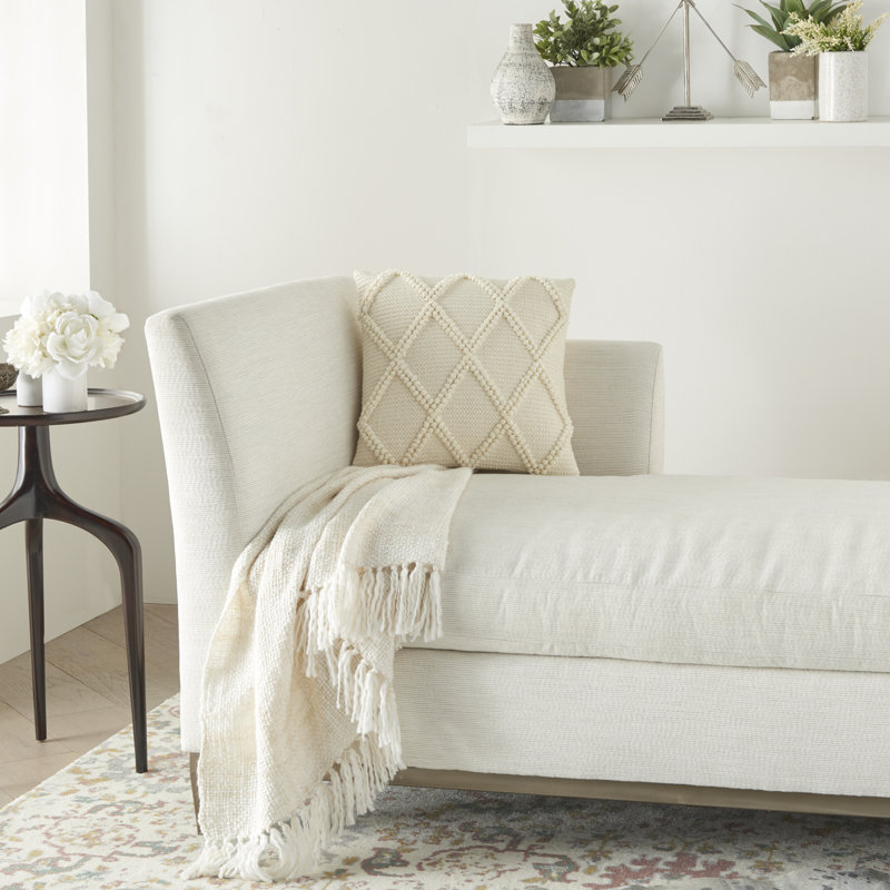  Housse de coussin carré et insert, Ivoire