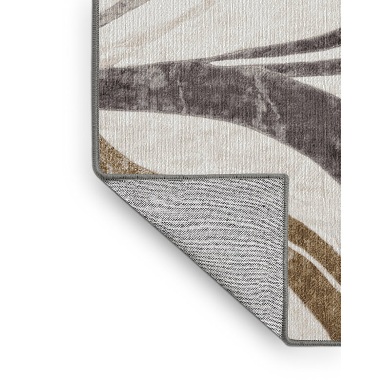 Machine Washable Gray Area Rug, Square 6'