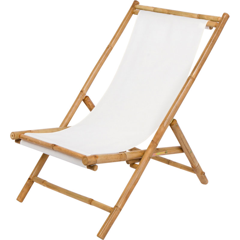 Kristi Folding Deck Chair, White