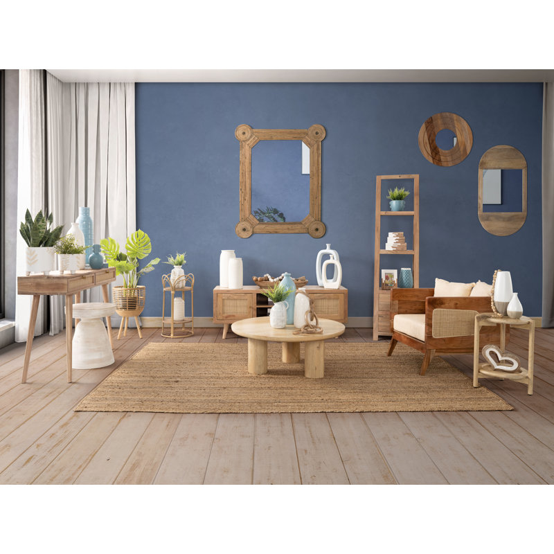 Vase aztèque en céramique neutre texturé ivoire, H 10 po x l 6 po x P 6 po