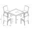 District Outdoor 5 - Piece Dining Set-1132234859