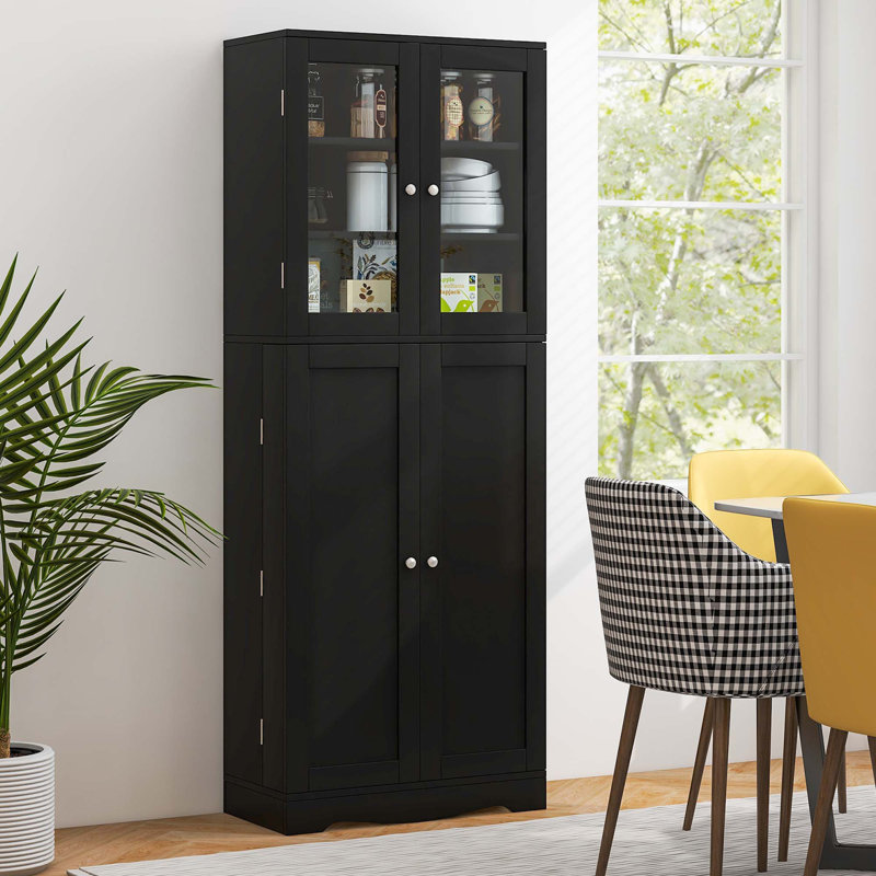 Ventress 63.5'' Kitchen Pantry, Black